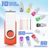 50 Pack USB Flash Drives Bulk with Lanyards USB 2.0 Thumb Drive Swivel Storage Flash Pack Bulk with LED Light for Data Storage Backup, 10 Colors (512 MB) view 4