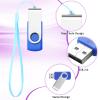 50 Pack USB Flash Drives Bulk with Lanyards USB 2.0 Thumb Drive Swivel Storage Flash Pack Bulk with LED Light for Data Storage Backup, 10 Colors (256 MB) view 3
