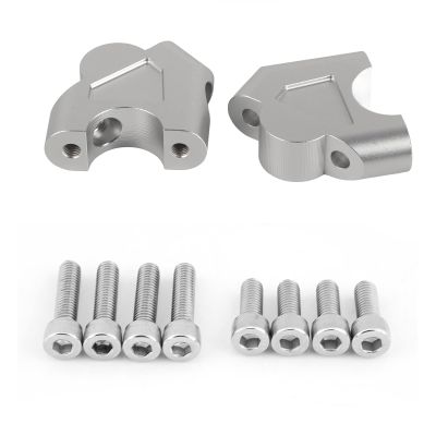 Aramox Handlebar Riser Adapters, Aluminum Motorcycle Handlebar Riser Clamp Height Up Adapters Compatible with R1200GS LC ADV 14?18 (Silver)