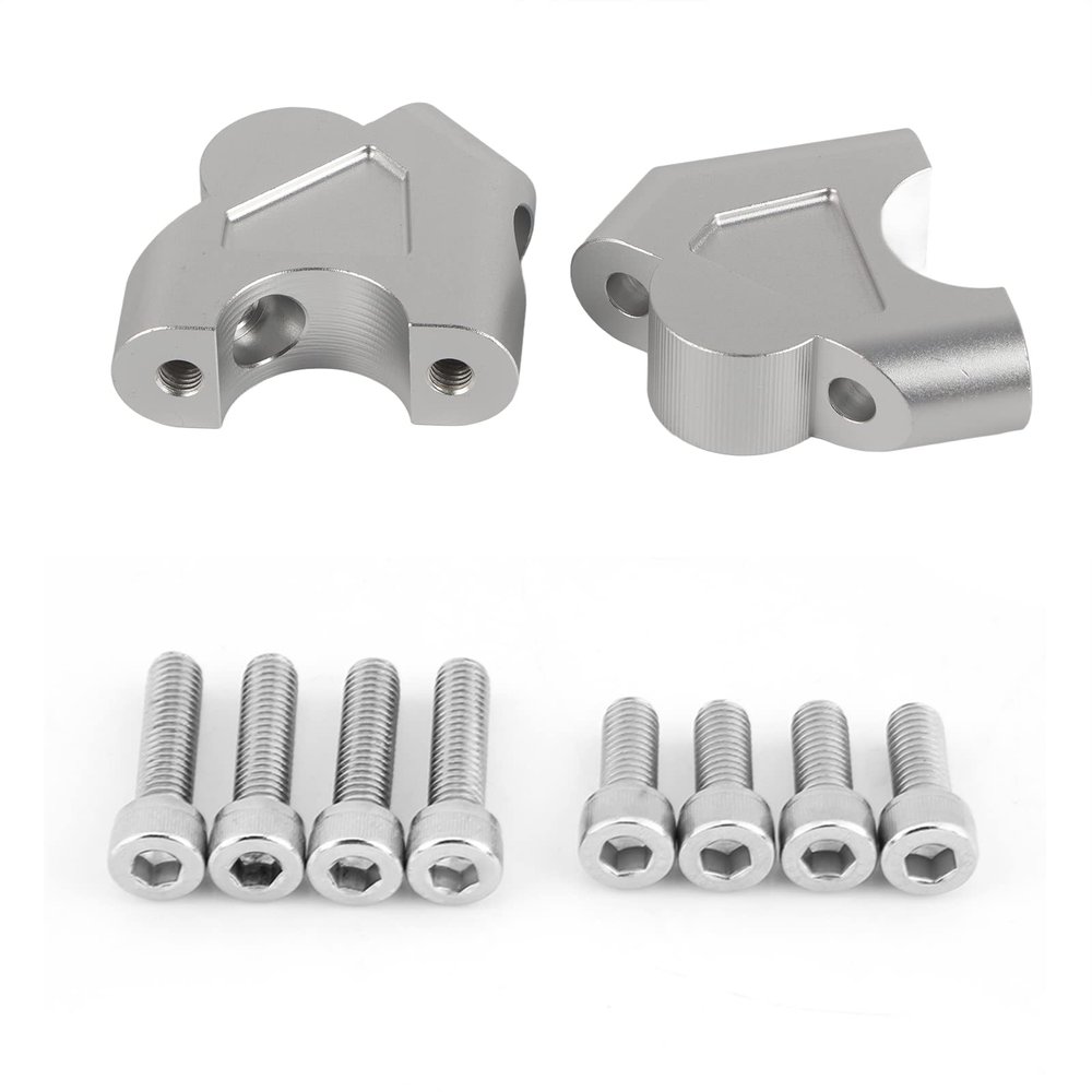 Aramox Handlebar Riser Adapters, Aluminum Motorcycle Handlebar Riser Clamp Height Up Adapters Compatible with R1200GS LC ADV 14?18 (Silver)