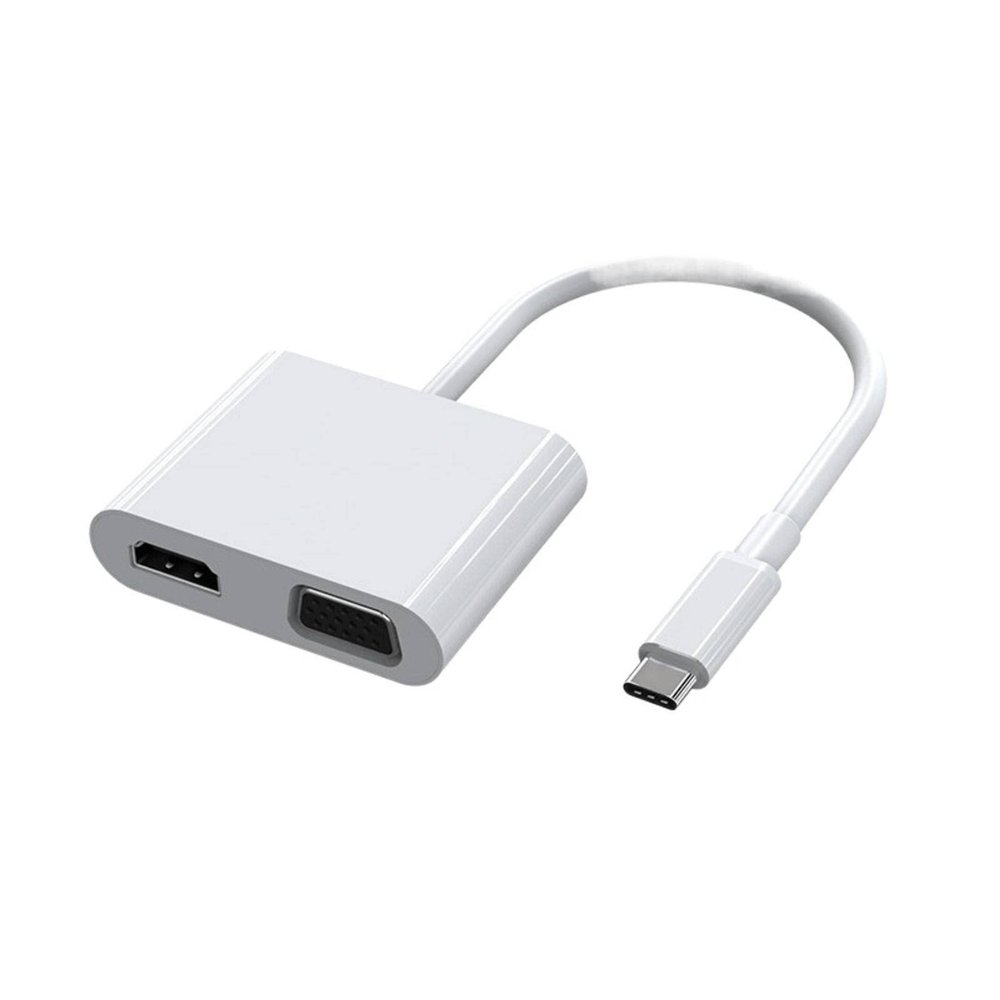 MBETA Type-C Docking Station 2-in-1 USB-C to HDMI/VGA Converter HD Dual Interface Adapters