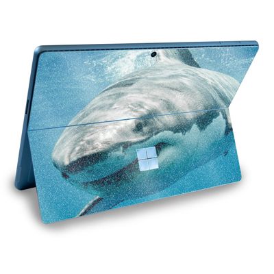 MightySkins Glossy Glitter Skin Compatible with Microsoft Surface Pro 9 (2022) - Great White Shark | Protective, Durable High-Gloss Glitter Finish | Easy to Apply | Made in The USA