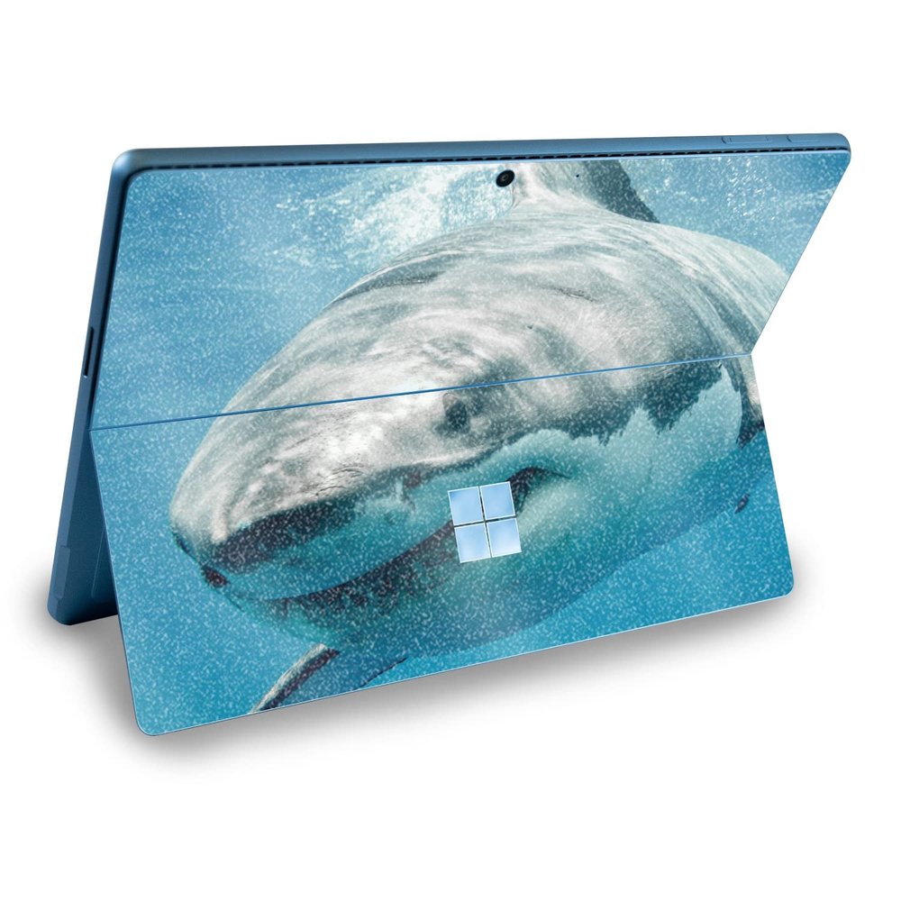 MightySkins Glossy Glitter Skin Compatible with Microsoft Surface Pro 9 (2022) - Great White Shark | Protective, Durable High-Gloss Glitter Finish | Easy to Apply | Made in The USA
