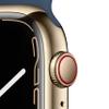 Apple Watch Series 7 (GPS + Cellular, 45MM) - Gold Stainless Steel Case with Abyss Blue Sport Band (Renewed) view 2