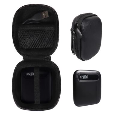CaseSack Case for Crucial X6 500GB, 1TB, 2TB, 4TB Portable SSD, Handy Organizer (Black)