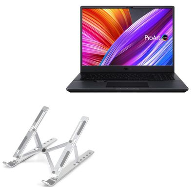 BoxWave Stand and Mount Compatible with ASUS ProArt StudioBook Pro 16 (W7600) - Compact QuickSwitch Stand, Portable Multi Angle Viewing Foldable Riser - Metallic Silver