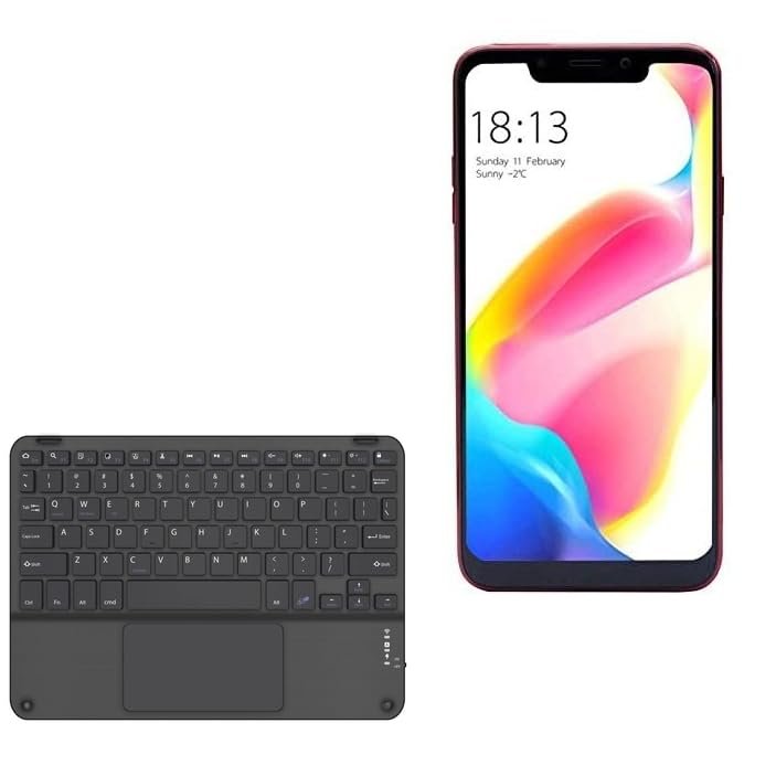 BoxWave Keyboard Compatible with Micromax Infinity N12 - SlimKeys Bluetooth Keyboard with Trackpad, Portable Slim TouchPad - Jet Black