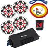 KICKER Speakers and Amp Package of 4 Items: 4-Channel Waterproof Amplifier with 6-" LED Speakers (2 Pairs) and 8AWG Power Wiring Kit 48PXA400.4+45KM654L(2)+47KMPK8 view 1