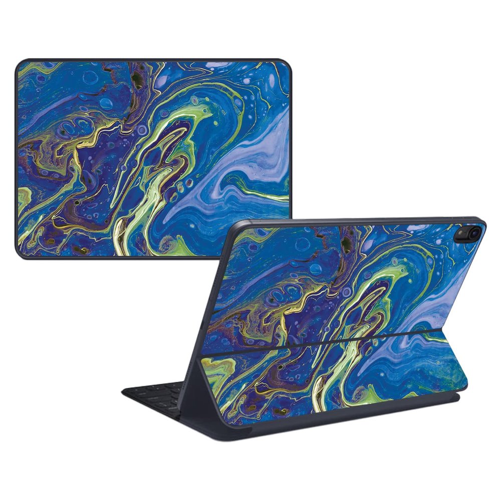 MightySkins Skin Compatible with Apple Magic Keyboard Folio for iPad 10th Gen (2022) - Blue Pour | Protective, Durable, and Unique Vinyl Decal wrap | Easy to Apply & Change Styles | Made in The USA
