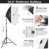 Andoer Studio Photography Light Kit Softbox Lighting Set Including 45W LED Light Bulbs/ 50x70cm Softbox/ 33 Inch White Photography Umbrella/ E27 Light Socket/ 2M Light Stands/ 3pcs Backdrops view 2