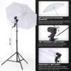 Andoer Studio Photography Light Kit Softbox Lighting Set Including 45W LED Light Bulbs/ 50x70cm Softbox/ 33 Inch White Photography Umbrella/ E27 Light Socket/ 2M Light Stands/ 3pcs Backdrops view 3