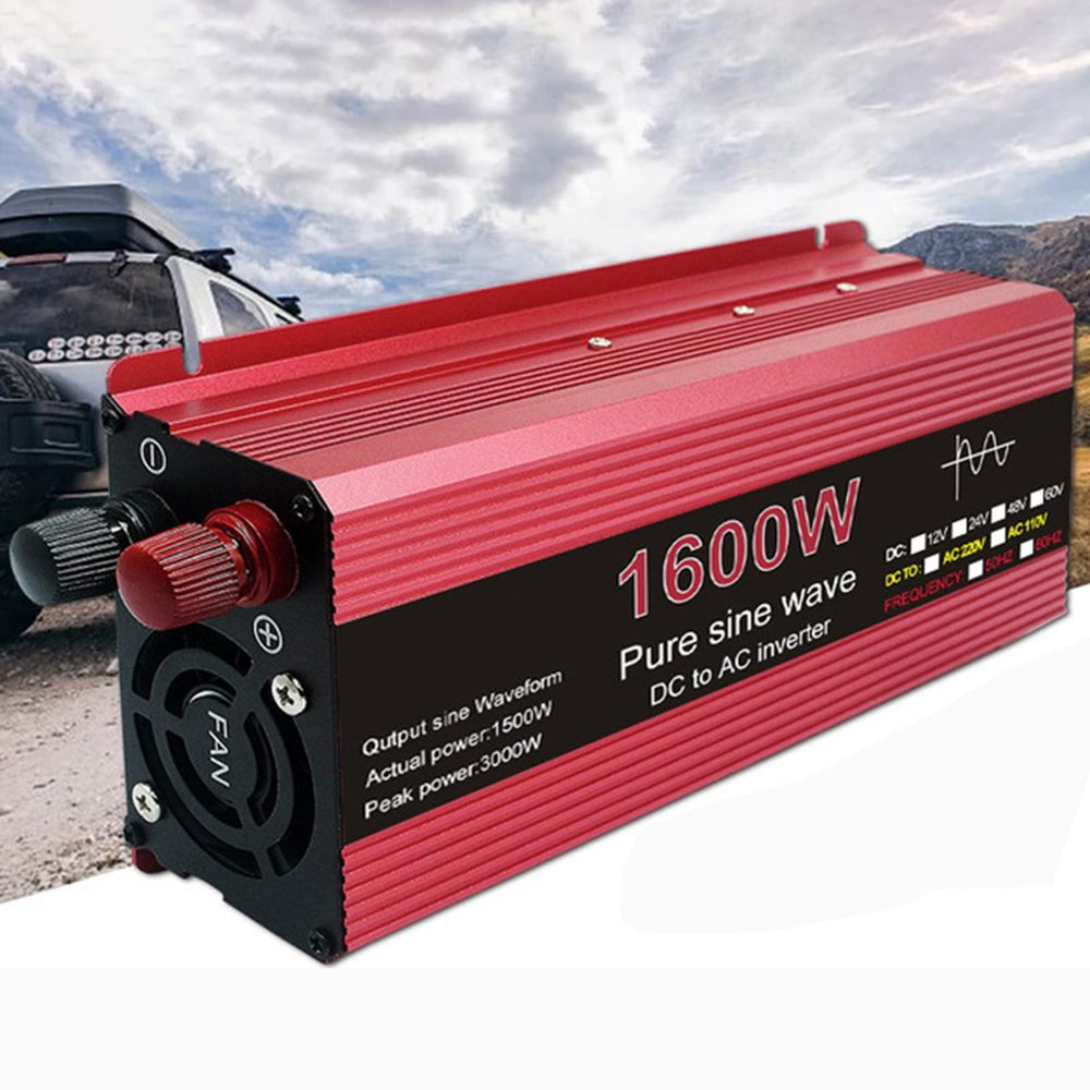 ROGHA Pure Sine Wave Inverter DC 12V/24V to AC 110V /220V 1600W Voltage Transformer Power Converter LED Display Power Converter,24V-220V
