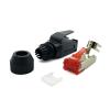 10 PCS Cat6 RJ45 Connectors, RJ45 Plug, Cat6 2-Piece Metal Shield RJ45 Terminal FTP 8P8C Modular Network Plug Connector with Tailclip and Spiral Jacket