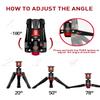 IFOOTAGE Cobra 3 Monopod Base,10" Desktop Mini Tripod,Small Camera Phone Tripod for,Monitor,Holder Clip,Mini Ball Head,LED Flash,1/4"&3/8" Automatic Switching Screw,Load up to 17.64lb/8kg view 3