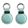 2 Pack KEEPXYZ Genuine Leather Keychain Holder Compatible with Airtag, Secure for Air Tag Keychain Holder Case Cover Key Chain Ring Accessories - Cyan V2.0 view 1