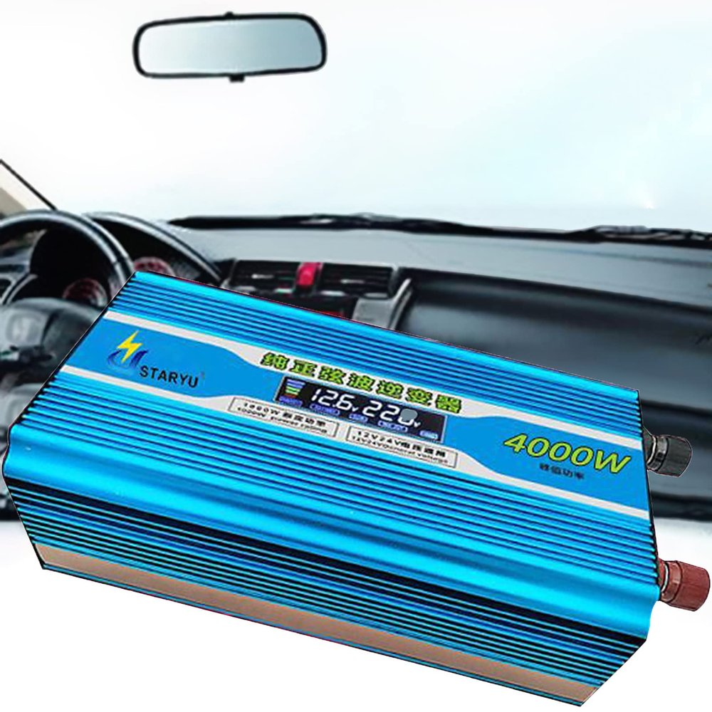 ROGHA Pure Sine Wave Inverter 12V/24V,48V/60V,60V/72V DC to 220V AC Converter Power Converter Dual USB Ports Car Outlet for Laptop,1500W-48/60V
