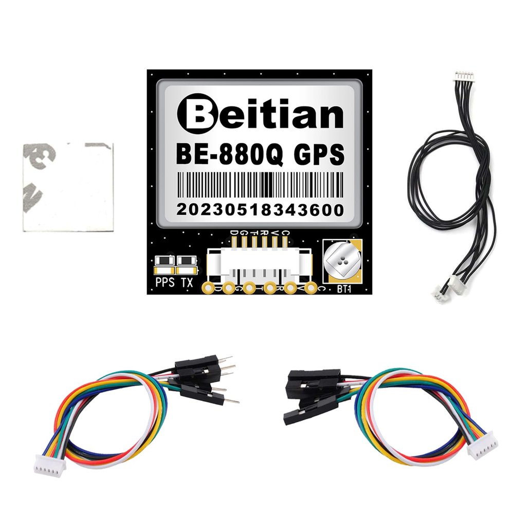 Geekstory BE-880Q GPS Module with Flash QMC5883L Compass GPS Antenna TTL Level 38400bps for Arduino Raspberry Pi Aircraft Pixhawk APM Flight Controller