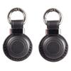 2 Pack KEEPXYZ Genuine Leather Keychain Holder Compatible with Airtag, Secure for Air Tag Keychain Holder Case Cover Key Chain Ring Accessories - Black V2.0 view 1