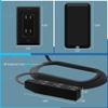 LIDER Flat-Face Outlet Extender with 3 Receptacles, Ultra-Thin Wall Plate Plug with Cord Extender and 3-Outlet Power Strip, 8ft Cord, LWE8-315-BK, ETL-Listed, Black view 2