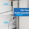 LIDER Flat-Face Outlet Extender with 3 Receptacles, Ultra-Thin Wall Plate Plug with Cord Extender and 3-Outlet Power Strip, 8ft Cord, LWE8-315-BK, ETL-Listed, Black view 3