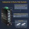 Throncom Industrial Gigabit 4 Ports PoE Ethernet Switch PoE+ Fiber Switch with 100/1000M Adaptive SFP Slot Din Rail Unmanaged 10/100/1000Mbps Network Switch IEEE802.3af/at 30W/Port Max 120W 12-48V DC view 2