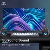 AULA N69 Computer Speakers, USB 2.0 Powered PC Speakers with RGB LED Lights, Stereo Surround Sound, 3.5mm AUX-in Wired Desktop Speaker for PC, Laptop, Tablet, Cellphone - Black view 2
