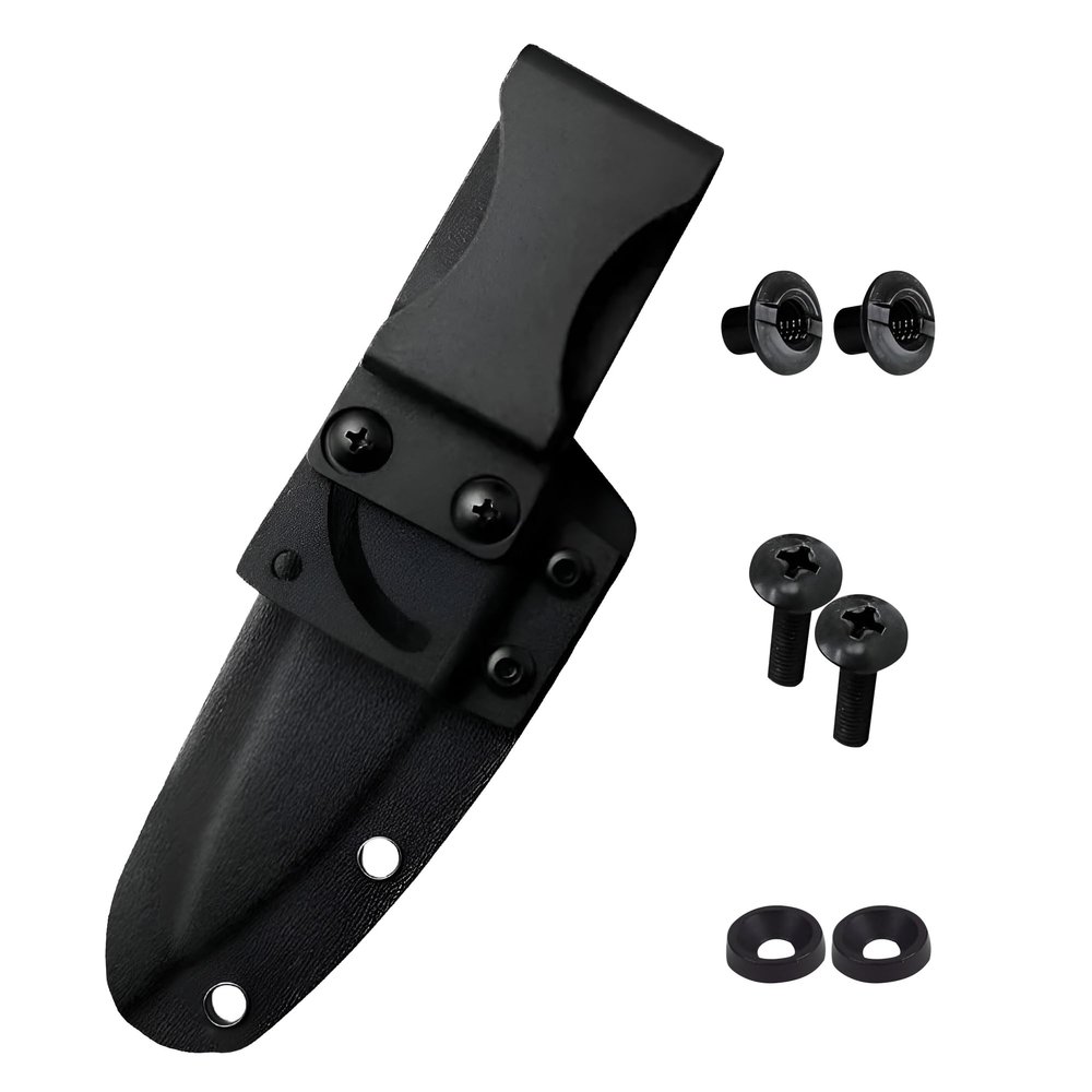 HolsterBuilder 180 Knife Belt Clip, Swiveled Flat Base with Secure Kydex Sheath Attachment, Tactical Knife Clip for DIY Holsters, Concealed Carry and Outdoor Gear, Comes with Mounting Hardware