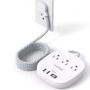 10Ft Flat Plug Power Strip, Ultra Thin Extension Cord - 3 Outlets 4 USB Ports (2 USB C) Desktop Charging Station, Cruise Ship Power Strip with No Surge Protection for Travel, Dorm Room Essentials view 1