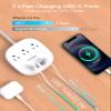 10Ft Flat Plug Power Strip, Ultra Thin Extension Cord - 3 Outlets 4 USB Ports (2 USB C) Desktop Charging Station, Cruise Ship Power Strip with No Surge Protection for Travel, Dorm Room Essentials view 4