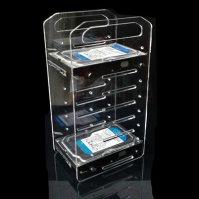 DIY Acrylic Transparent Hard Drive Rack, 3.5 Inch Desktop Clear Acrylic Hard Drive Stand DIY Hard Drive Stand (8 Layers)