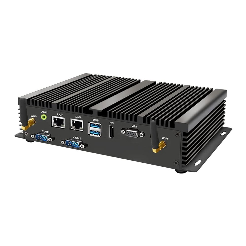 msecore Mini Fanless PC with Celeron 2955U, 16G RAM 512G SSD, Support 4G Module Dual LAN, 1*HDMI 1*VGA Dual Display, 2*COM RS232, Wi-Fi, Industrial Computer with Windows 10 Pro