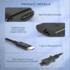 130W USB C Laptop Charger for Dell Xps 15 16 17 9575 9640 9500 9510 9520 9530 9700 9720 9730,Precision 5470 5480 5540 5550 5560 5570 5760 3550 3560 3570 3580,Latitude Series,Slim AC Adapter Power Cord view 4