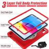 BMOUO Case for iPad 10th Generation (10.9 inch, 2022) with Screen Protector, Shockproof 360 Rotatable Hand Strap Stand Case for iPad 10th Generation, Red view 3