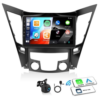 [HiFi Audio]2+64G Android Car Stereo for Hyundai Sonata 2010-2015 Wireless Apple Carplay Android Auto 9 inch Touchscreen Bluetooth Radio GPS Head Unit FM RDS MirrorLink WiFi SWC AHD Backup Camera MIC