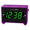 HANNLOMAX HX-132CR Alarm Clock Radio, PLL FM Radio, USB Type-A and USB Type-C for Charging, Drawer-Type Charger Holder for Smartwatches, Night Light, AC Operation Only. (Purple) view 1