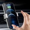 TATSEN Car Bracket Metal Mirror Car Air Outlet Mobile Phone Navigation Bracket Snap-on Gravity Car Phone Bracketi (Color : Blue) view 3