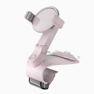 TATSEN Rotating Mobile Phone Holder Dashboard Rearview Mirror GPS Navigation Holder with Parking Number Plate Holder (Color : Pink, Size : 12.5cm)