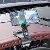 TATSEN Rotating Mobile Phone Holder Dashboard Rearview Mirror GPS Navigation Holder with Parking Number Plate Holder (Color : Pink, Size : 12.5cm) view 4