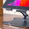 Aluminum Desktop Tablet Stand Dual Axis Design Height/Angle Adjustable Smartphone Holder Tablets Drawing Stand (Color : Black) view 4