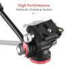 Andoer Compact Video Fluid Head Pan Tilt Tripod Head Panorama Ballhead Tripod Mount Aluminum Alloy 1/4 Inch Screw 10kg/22lbs Load Capacity with Handle Quick Release Plate view 2