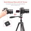 Andoer Compact Video Fluid Head Pan Tilt Tripod Head Panorama Ballhead Tripod Mount Aluminum Alloy 1/4 Inch Screw 10kg/22lbs Load Capacity with Handle Quick Release Plate view 3