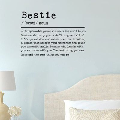 Bestie Wall Stickers Decor Quotes Removable Vinyl Bestie Wall Decals Boho for Kids Rooms Girls Boys Living Room Bedroom Kitchen Wall Art Decor 18in