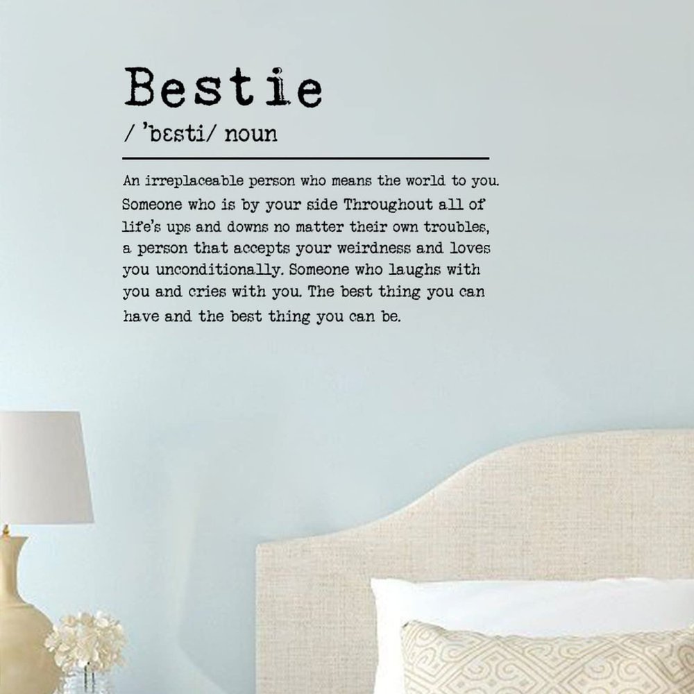 Bestie Wall Stickers Decor Quotes Removable Vinyl Bestie Wall Decals Boho for Kids Rooms Girls Boys Living Room Bedroom Kitchen Wall Art Decor 18in