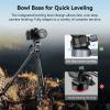 SmallRig Video Head with Leveling Base, Quick Release Plate for Arca Swiss and Adjustable Handle, Tripod Pan Tilt Head Fluid Head for Compact Cameras DSLR Cameras, Load up to 8.8lb/4kg view 2