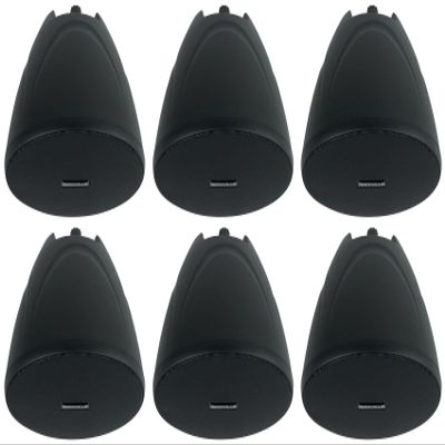 Rockville PEN-40T Black 4 in 70V Hanging Pendant Speaker, 2-Way Woofer Tweeter, Selectable Tap, 8 Ohm Mode, for Commercial Restaurant Audio, 6-Piece
