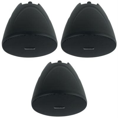 Rockville PEN-40T Black 4 in 70V Hanging Pendant Speaker for Commercial and Restaurant Audio Systems, Durable Design for Distributed Sound, 3-Piece