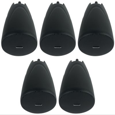 Rockville PEN-40T Black 4" 70V Hanging Pendant Speakers for Commercial/Restaurant Use, 8 Ohm/70V Operation, Polypropylene Cone, ABS Cabinet, 5-Piece