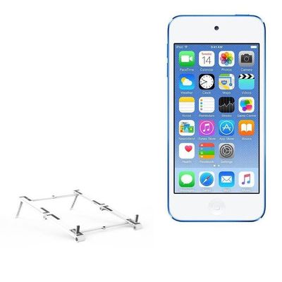 BoxWave Stand and Mount Compatible with Apple iPod Touch (6th Gen 2015) - Pocket Aluminum Stand 3-in-1, Portable Multi Angle Viewing Riser - Metallic Silver