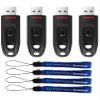 SanDisk 512GB Ultra USB 3.0 Flash Drive 4 Pack - SDCZ48-512G-U46 Bundle with (4) Everything But Stromboli Lanyards view 1