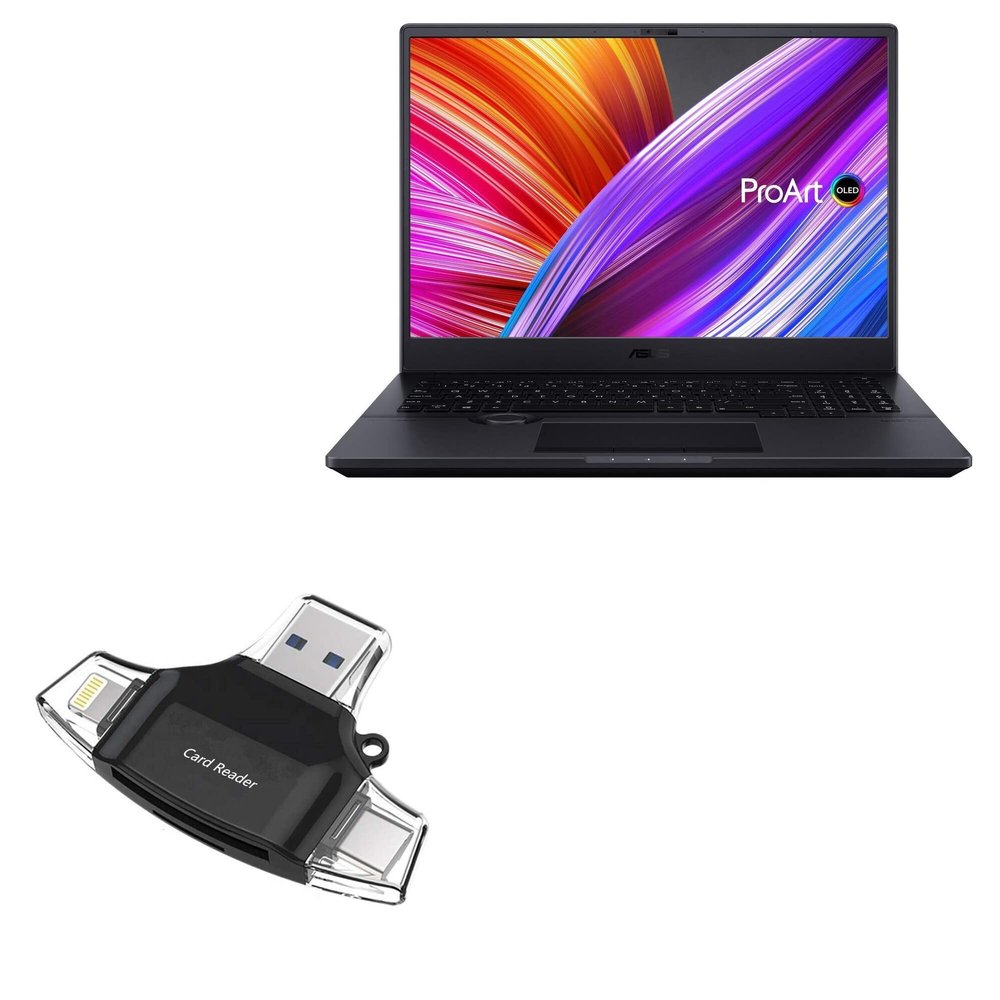 BoxWave Smart Gadget Compatible with ASUS ProArt StudioBook Pro 16 (W5600) - AllReader SD Card Reader, microSD Card Reader SD Compact USB - Jet Black